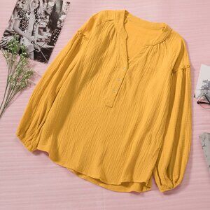 Solid Color Long Sleeve Top Casual Loose Women's Bottoming Shirt